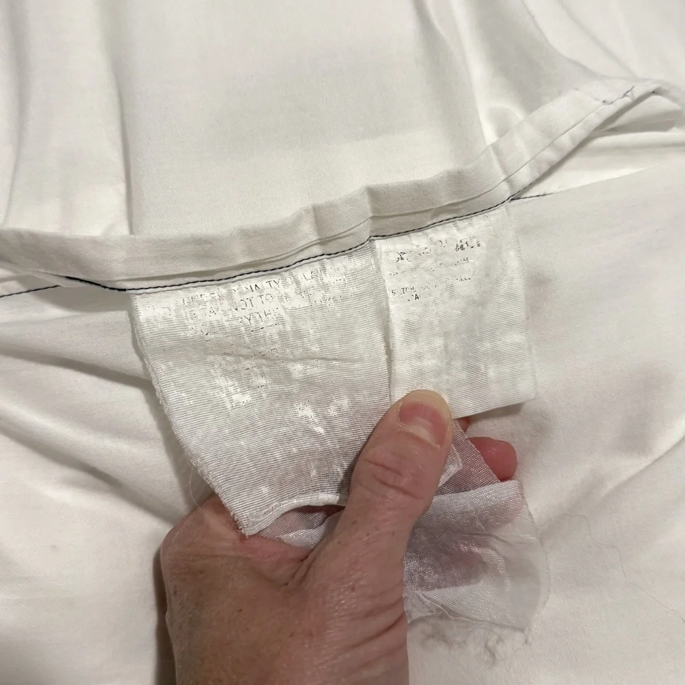Crate&Barrel Embroidered Contrast Weave Standard Cotton Sham Pillow Case